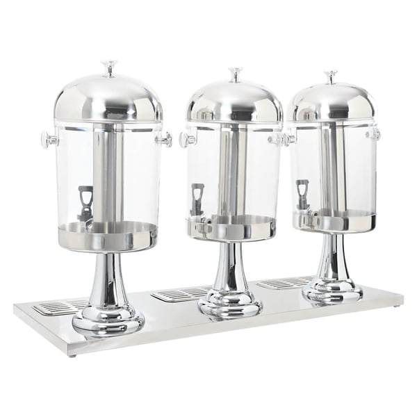vidaXL Trippel juicedispenser rustfritt stål 3 x 8 L