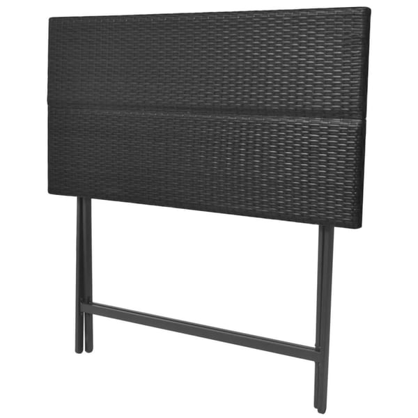 vidaXL foldbart udendørs spisebordssæt 7 dele stål polyrattan sort