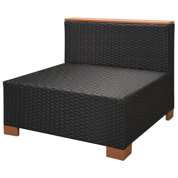 vidaXL haveloungesæt 6 dele med hynder polyrattan sort