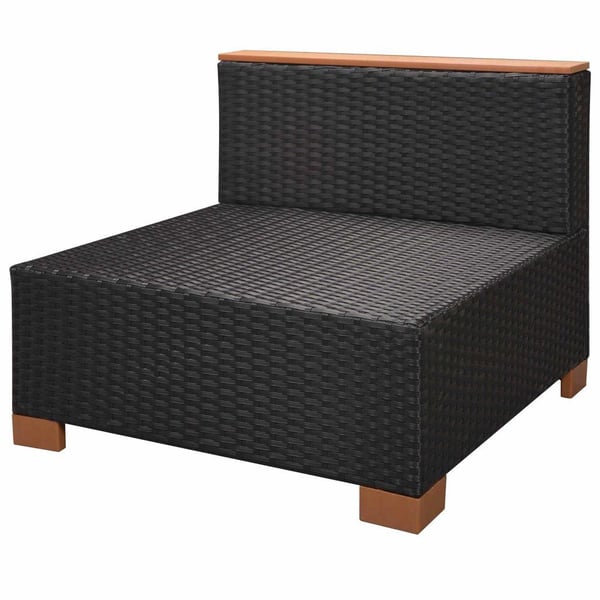 vidaXL haveloungesæt 9 dele med hynder polyrattan sort