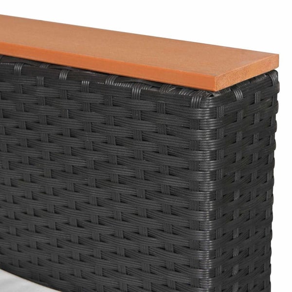 vidaXL haveloungesæt 9 dele med hynder polyrattan sort