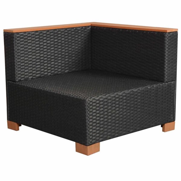 vidaXL haveloungesæt 9 dele med hynder polyrattan sort