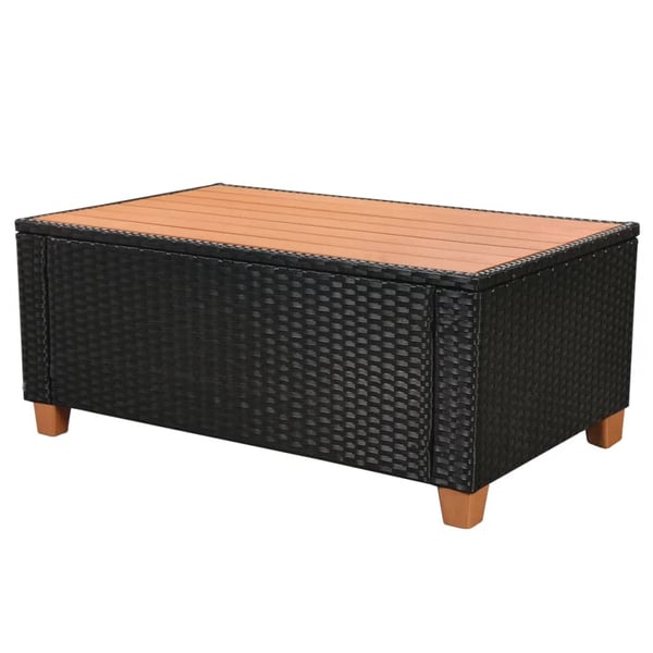 vidaXL haveloungesæt 7 dele med hynder polyrattan sort