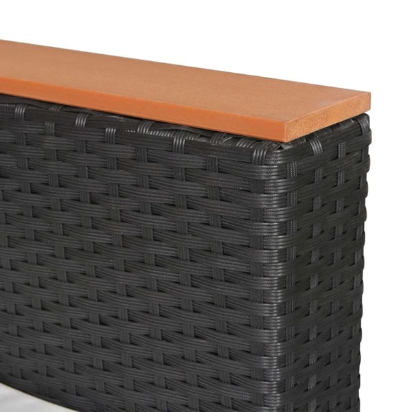 vidaXL haveloungesæt 7 dele med hynder polyrattan sort