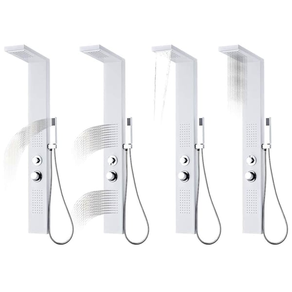 vidaXL Dusjpanel aluminium matt hvit