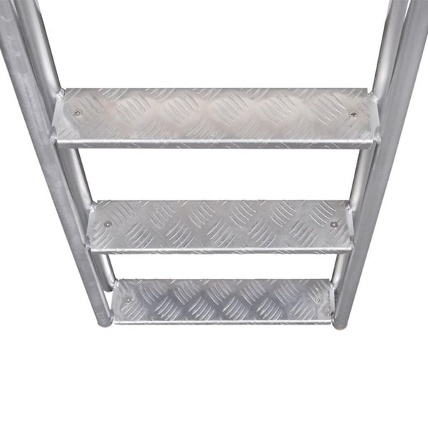 vidaXL 4-stegs brygge-/bassengstige aluminium 167 cm