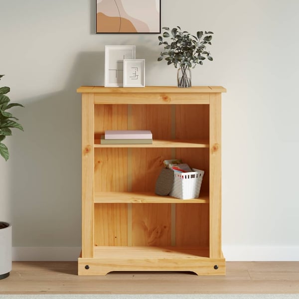 vidaXL Bokhylle med 3 hyller meksikansk Corona-stil furu 80x29x100 cm