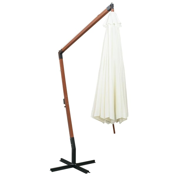 vidaXL Hengeparasoll 350 cm trestang hvit