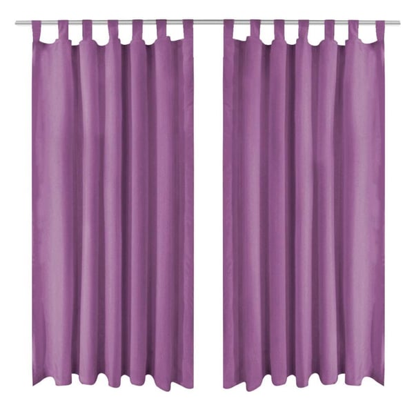 vidaXL gardiner i mikro-satin 2 stk. med løkker 140 x 225 cm lilla