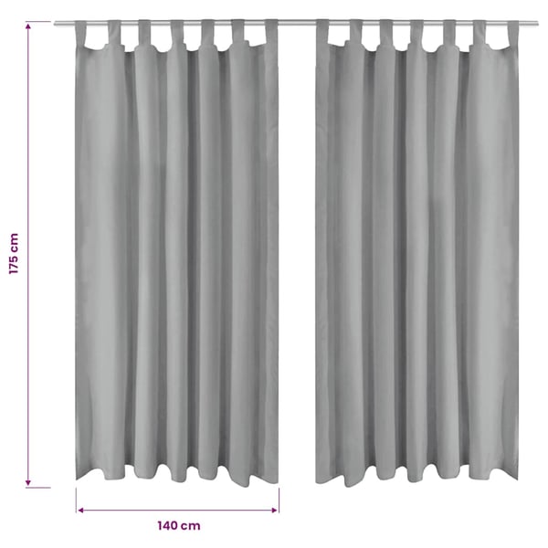 vidaXL Mikro-satiiniverhot silmukoilla 2 kpl 140x175 cm Harmaa