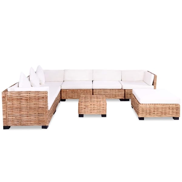 vidaXL sofasæt 27 dele naturlig rattan
