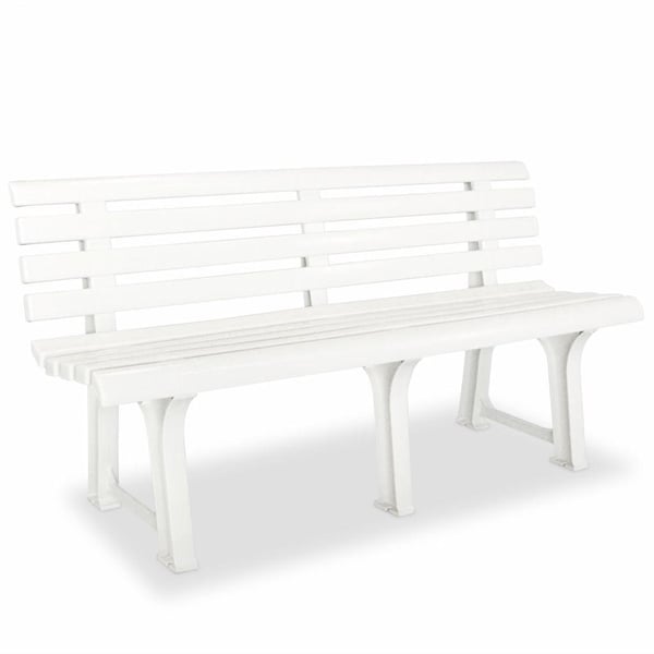 vidaXL Hagebenk 145,5 cm plast hvit