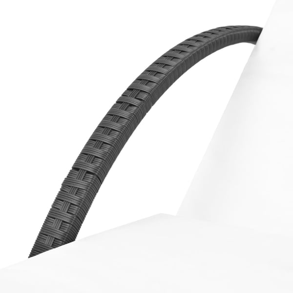 vidaXL liggestol med hynde & bord polyrattan sort