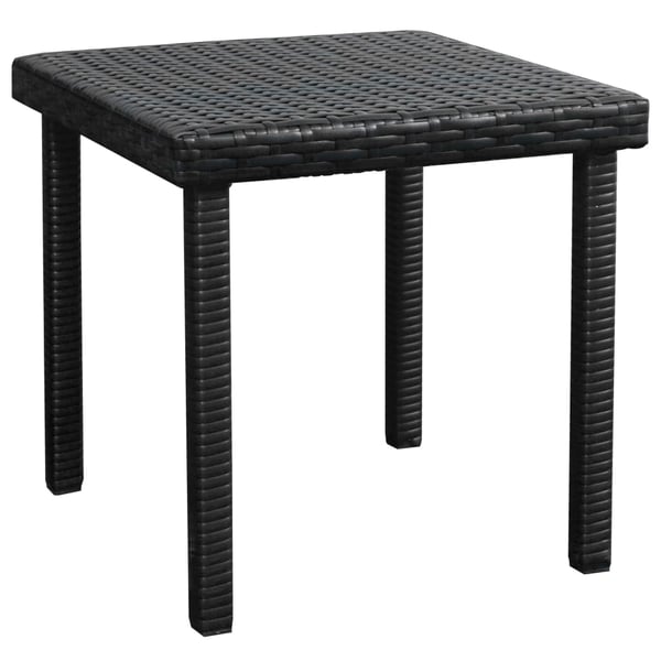 vidaXL liggestol med hynde & bord polyrattan sort