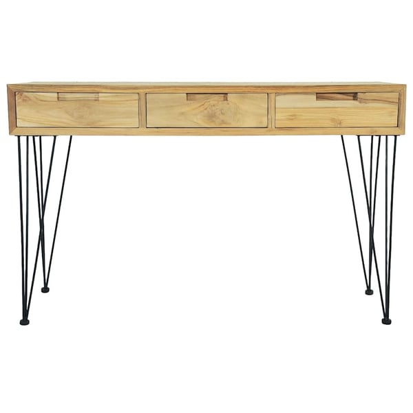 vidaXL Konsollbord 120x35x76 cm massiv teak
