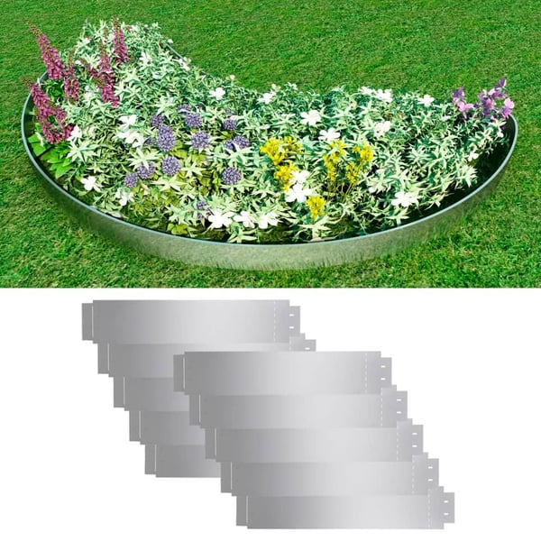vidaXL Plengjerde 10 stk galvanisert stål 100x20 cm