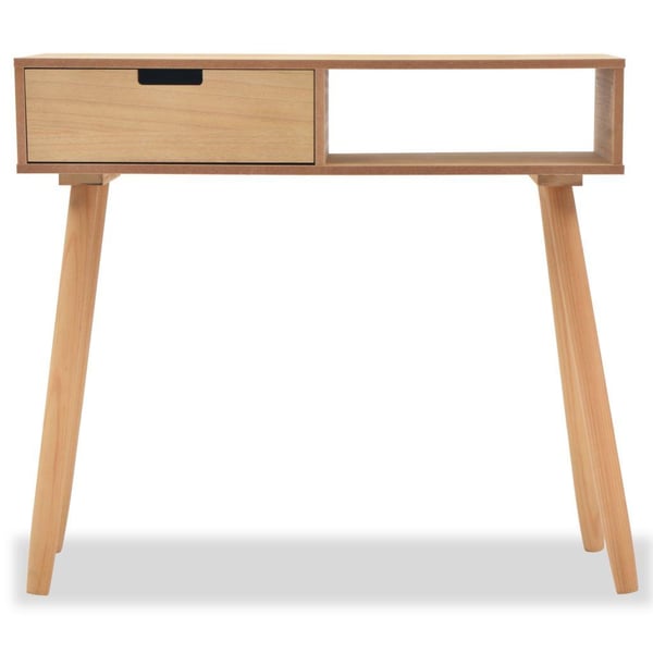 vidaXL konsolbord massivt fyrretræ 80 x 30 x 72 cm brun