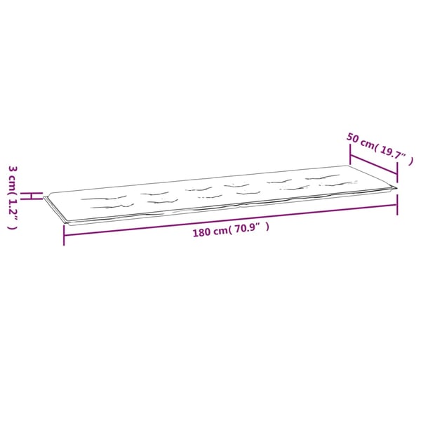 vidaXL hynde til havebænk 180x50x3 cm stof grå