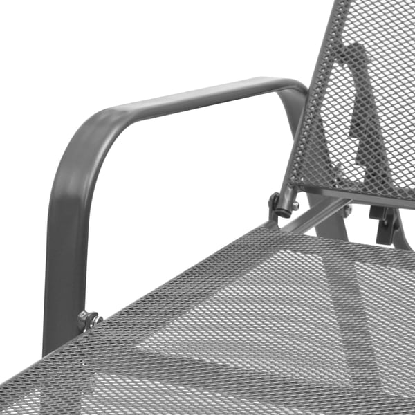 vidaXL liggestole 2 stk. med bord stål antracitgrå