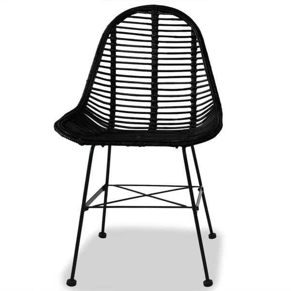 vidaXL spisebordsstole 4 stk. naturligt rattan sort