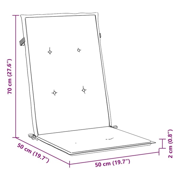 vidaXL Stolsdynor 4 st gräddvit 120x50x2 cm tyg