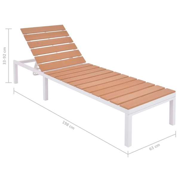 vidaXL liggestol aluminium og WPC brun