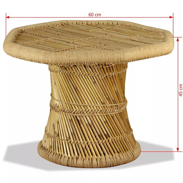 vidaXL Soffbord bambu oktogon 60x60x45 cm