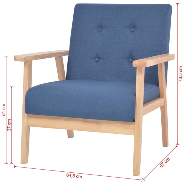 vidaXL sofasæt i 2 dele stof blå