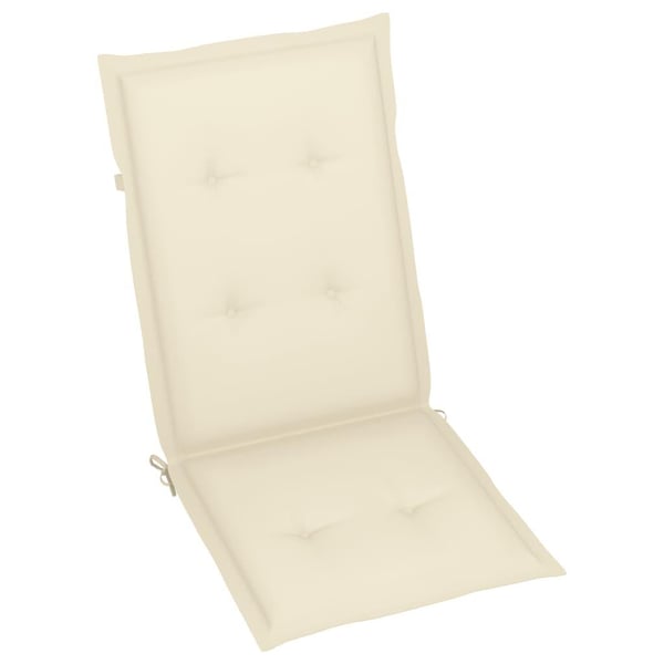 vidaXL stolehynder m. høj ryg 2 stk. 120x50x3 cm stof cremefarvet