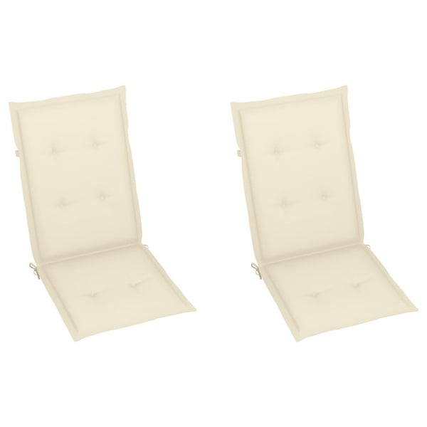 vidaXL stolehynder m. høj ryg 2 stk. 120x50x3 cm stof cremefarvet