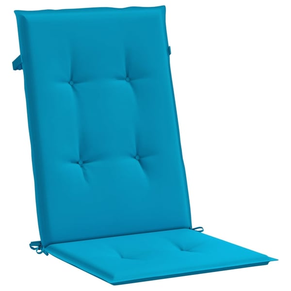 vidaXL stolehynder m. høj ryg 4 stk. 120x50x3 cm stof blå