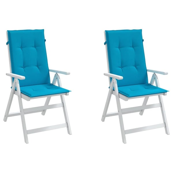 vidaXL Stolsdynor 2 st blå 120x50x3 cm tyg