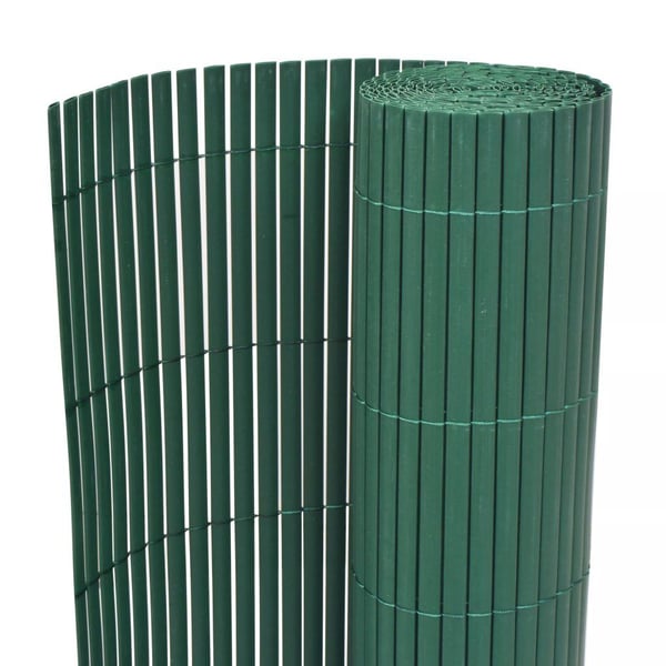 vidaXL Kaksipuolinen puutarha-aita PVC 90x300 cm vihreä