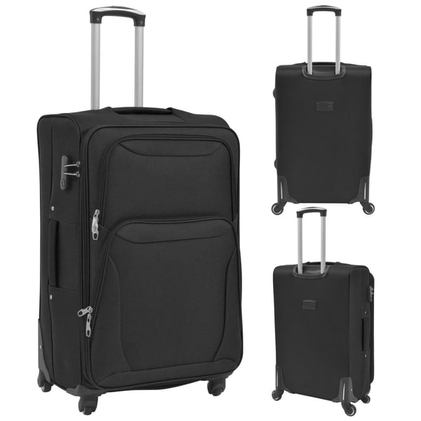 vidaXL Resväskor 3 svart soft case