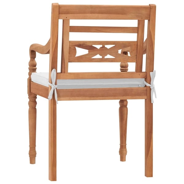 vidaXL Bataviastolar 2 st med dynor massiv teak