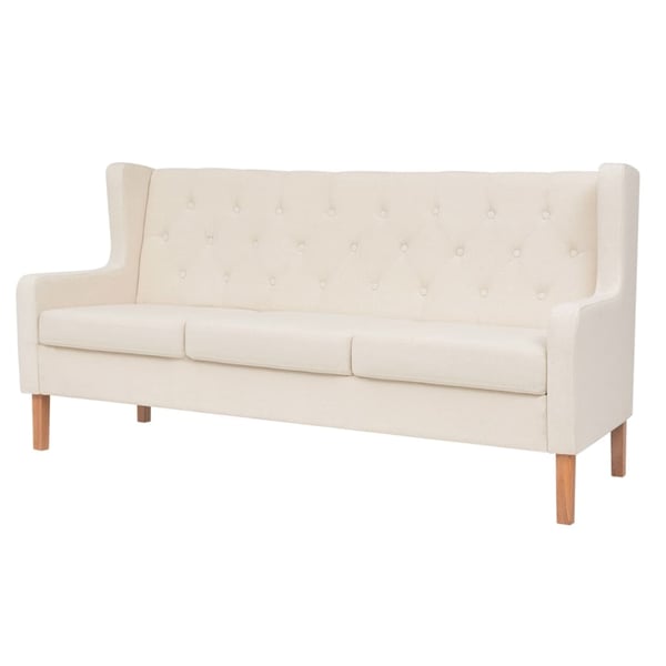 vidaXL 3-personers sofa stof cremehvid