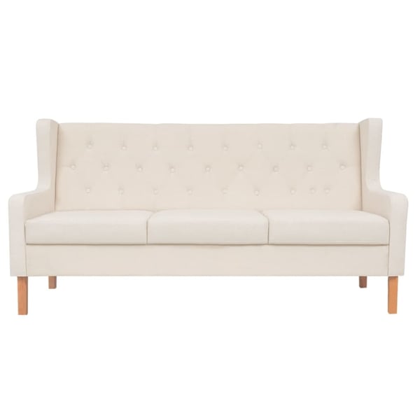 vidaXL 3-personers sofa stof cremehvid