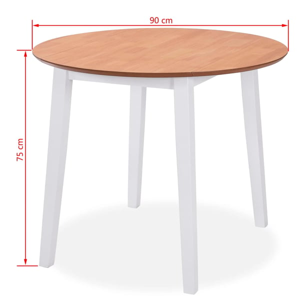 vidaXL Spisestue 5 deler MDF og gummitre hvit