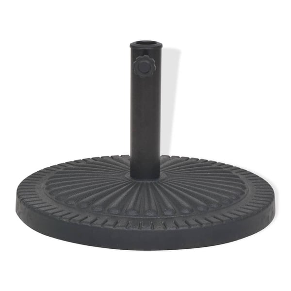 vidaXL Parasollfot harpiks rund svart 29 kg
