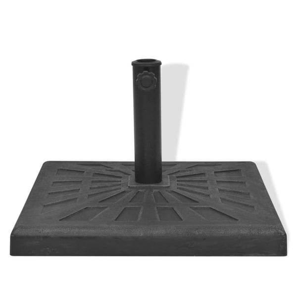 vidaXL Parasollfot harpiks kvadrat svart 19 kg
