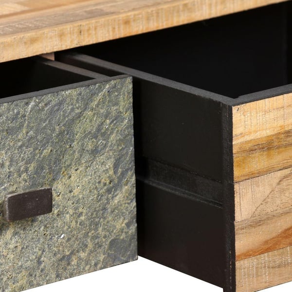 vidaXL Sofabord gjenvunnet heltre teak 90x65x40 cm
