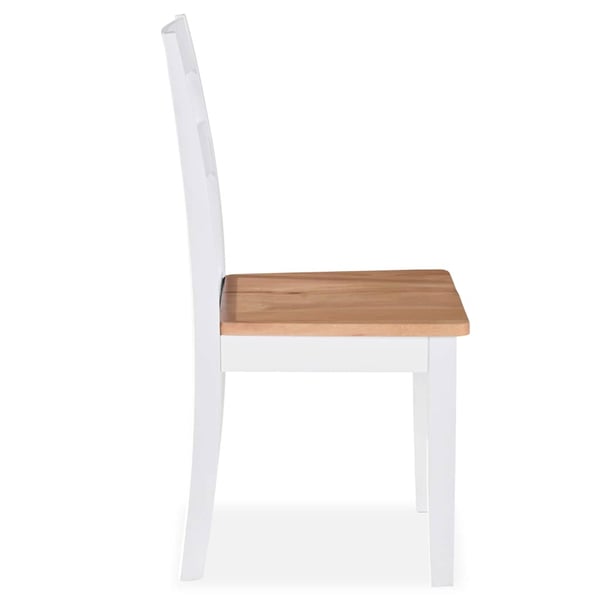 vidaXL Spisestoler 6 stk hvit heltre gummitre