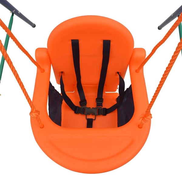 vidaXL 2-i-1 Enkel huske og barnehuske oransje