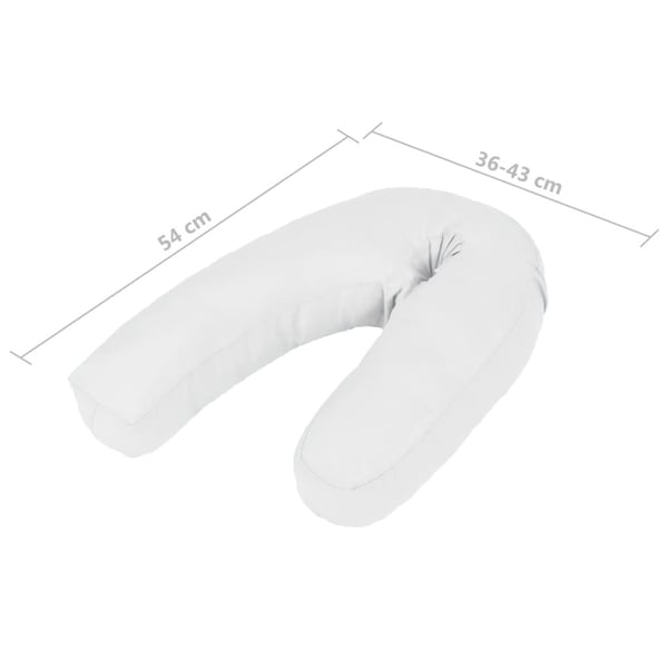 vidaXL graviditetspude J-form 54x(36-43) cm hvid