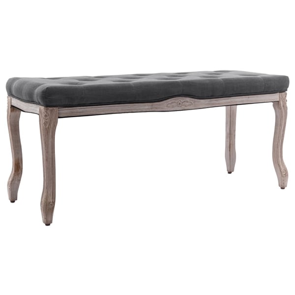 vidaXL bænk 110x38x48 cm lærred massivt træ mørkegrå