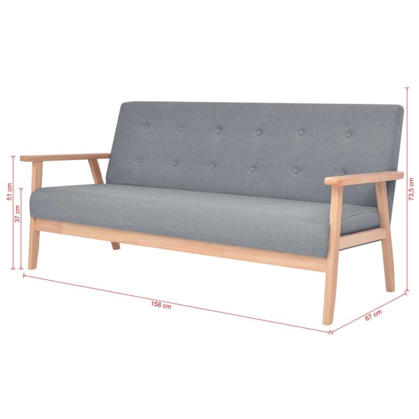vidaXL sofasæt 2 dele stof lysegrå