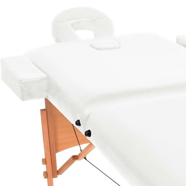 vidaXL sammenfoldeligt massagebord 2 zoner 10 cm tyk hynde hvid