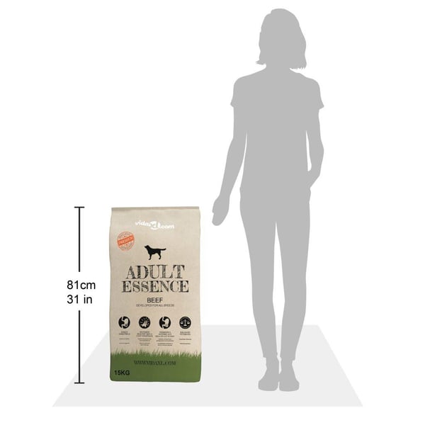 vidaXL luksustørfoder til hunde Adult Essence Beef 15 kg