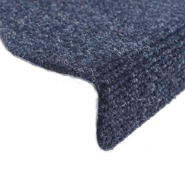 vidaXL Trappematter selvklebende 15 stk 56x17x3 cm blå halvrund