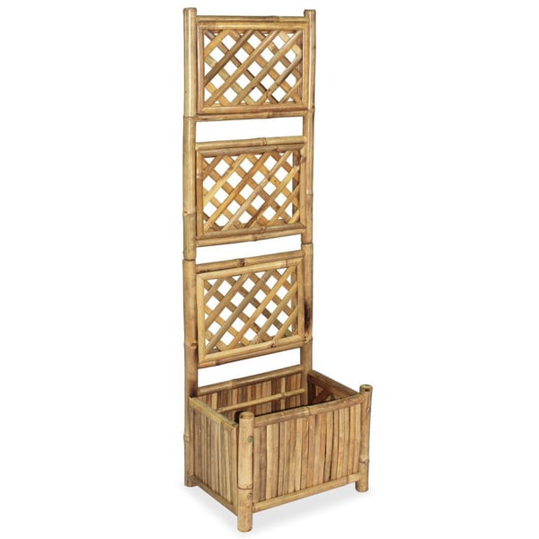 vidaXL Odlingslåda med spaljé upphöjd bambu 40 cm